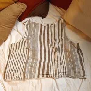 Cropped Linen J. Jill Stripped Tank Top Size L